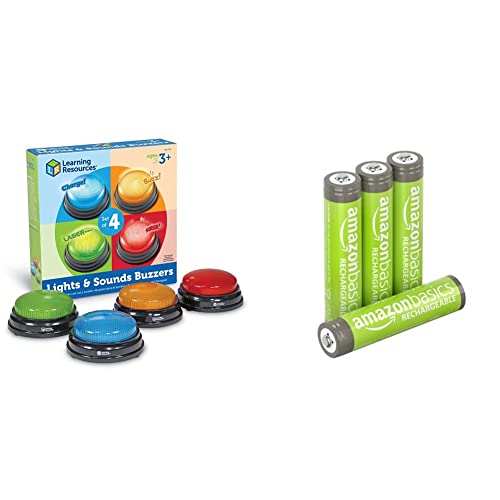 Botones de respuesta Learning Resources con luz y sonido y pilas AAA recargables Basics