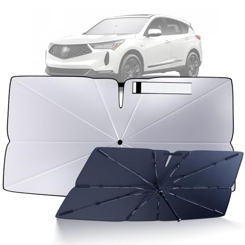 Windshield Sun Shade Umbrella for 2019-2025 Acura RDX Accessories: Custom Fit 210T Silver, Foldable...