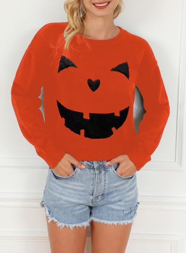 Image of LEMAFER Women 2026 Merry Christmas Round Neck Sequin Letters Sweater Casual Solid Slogan Long Sleeve Pullover Sweatshirt Tops