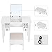 VASAGLE Makeup Vanity Set with Flip Top Mirror Makeup Vanity Dressing Table Writing Desk with 2 Drawers Cushioned Stool 3 Removable Organizers, Easy Assembly, White URDT01M