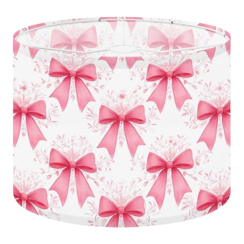 Drum Lamp Shade Pink Bow Floral Bowknot Flower Ribbons Bouquets