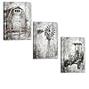 Artmyharbor Rusty Windmill Barn Canvas Prints Wall Decor Farmhouse Tractor Wall Decor Picture Wall Art 12×16 inch