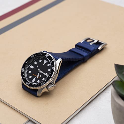 Benchmark Basics Navy Blue 18Mm Quick Release Watch Band - Premium Waterproof Seatbelt Nylon Watch Straps For Men And Women - Compatible With Regular & Smart Watches #TOP2