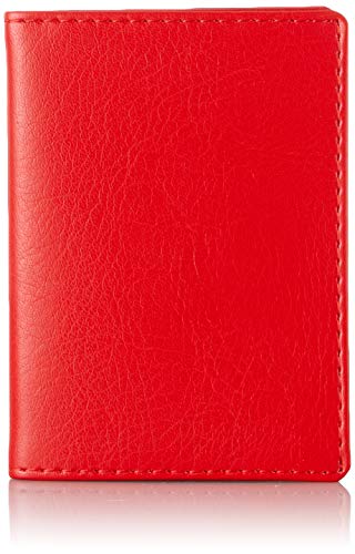 OPTEXX w7022016 RFID Étui pour cartes de Homme, Femme Personal-de crédit, carte d'identité, carte bancaire Charly Rouge en cuir Vegi certifié TÜV et