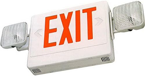 Simkar SCLI2RW-REM SCLI Series Double Head Remote Capable LED Combination Exit//Emergency Light 120/277 Volt AC White Red Letter