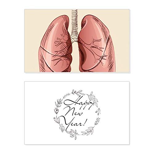 Tarjeta de Año Nuevo Organ Lung para celebrar la vida y la salud en fiestas