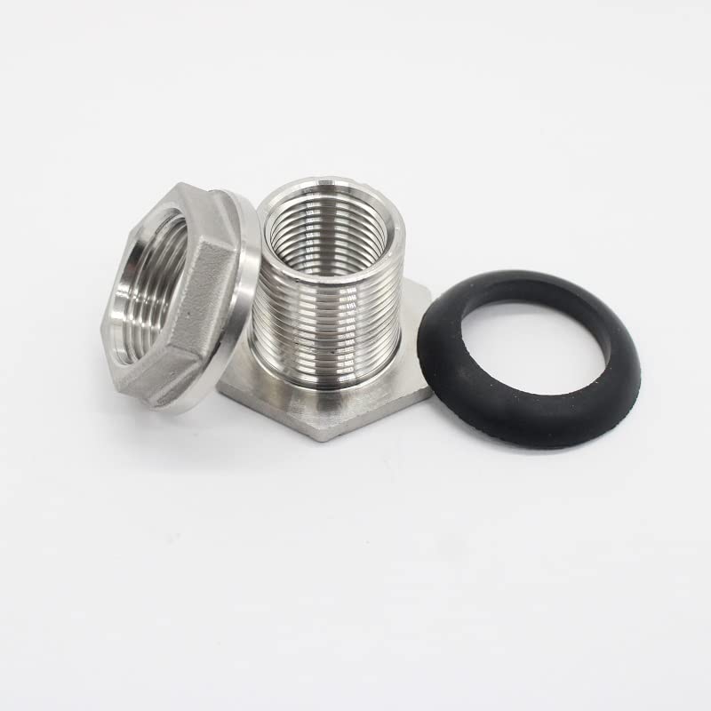 Rosca hembra SUS304 de 1/2 ", 3/4", 1 ", 1-1/4", 1-1/2 ", 2", tubería BSP, llave suelta única, tuerca de ajuste, conector de unión de tanque de agua, 1 ud. (Color : DN50, Size : 5 pac)