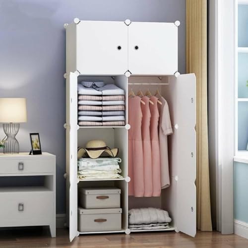 Image of Mevigo 8- Shelf Plastic Wardrobe for Kids and Baby-Cupboard for Clothes, Almirah for Clothes, Baby Collapsible Wardrobe, Multi-Purpose Kids Storage Rack for Home Books,Toy,Living Room -White J4