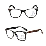  Gafas de Lectura Progresivas de Enfoque Múltiple, Gafas de Presbicia Retro, Anti Luz Azul Gafas para Leer, Antifatiga