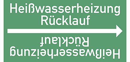 LEMAX® Rohrleitungsband Heißwasserheizung Rücklauf,DIN 2403,ab Ø 15mm,grün/weiß,33m/Rolle