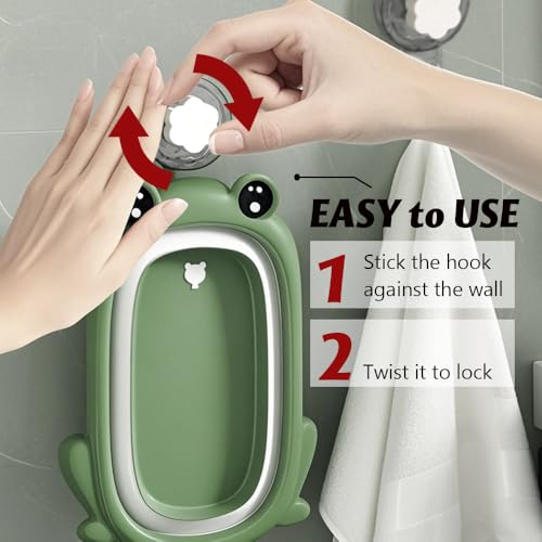 ATEWEITA Handtuchhaken Ohne Bohren, Extra Stark Saugnapf Haken, 62mm Wiederverwendbare Bathroom Suction Towel Hooks für Badezimmer, Küche, Camping & Auto (Clear + Silver, 11.2 * 6.2 * 4.3cm*2)