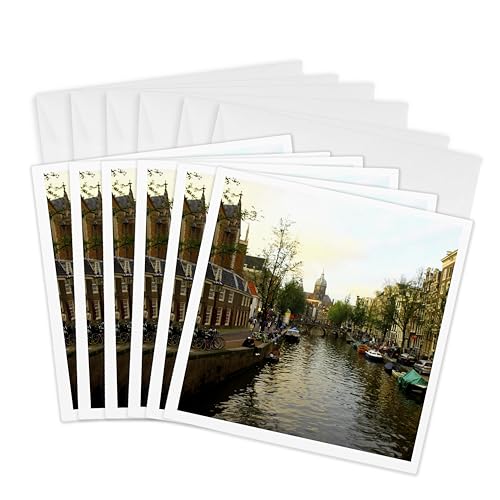 Cartes de voeux d'Amsterdam lot de 6 illustrations artistiques du coucher du soleil