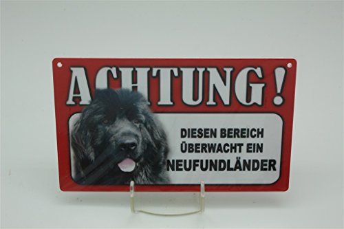 NEUFUNDLÄNDER - Tierwarnschild - VORSICHT Tier Warnschild 20x12 cm Hund Hunde Schild 32 Cover