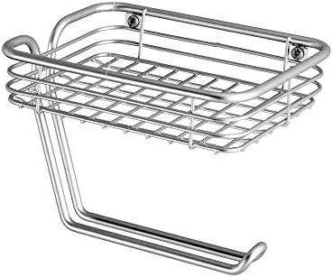 iDesign 69150 Classico Toilet Paper Holder with Shelf for Bathroom - Wall Mount, Chrome