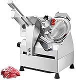 VEVOR Automatic Meat Slicer, 540W Deli Slicer with Two 10' Stainless Steel Removable Blade, 0-15mm Adjustable Thickness for Home Use, Child Lock Protection, Food Slicer Machine for Meat Cheese Bread