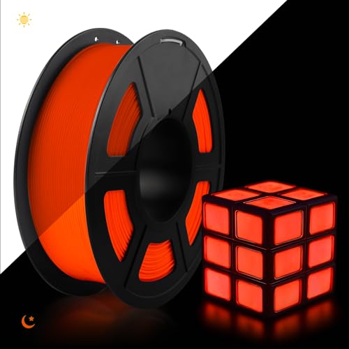 Image of TECBEARS Glow in The Dark PLA Filament, Neatly Wound Luminous PLA 3D Printer Filament, Dimensional Accuracy + /- 0.02mm,Fit Most FDM 3D Printers,1KG Spool (2.2 lbs), (Red PLA, Glow Red)