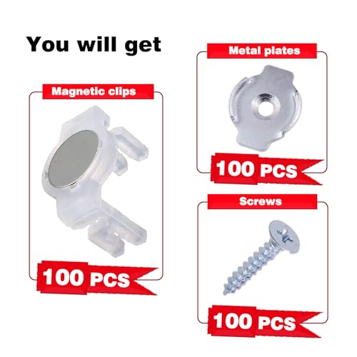 Image of Strong Magnetic Clips,Nickel-Plated Magnet Clips,Hang Hooks for Outdoor Christmas String Light /3m Light /Strip Light /C9 Holiday Lighting Sockets,Pack of 100