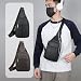 Imagen de PureBowlic Bolso cruzado de cuero ligero ajustable para hombre