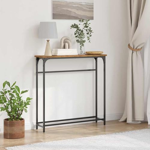 Tidyard Consola Industrial de Acero y Madera para Decoración Moderna y Espacio de Almacenamiento