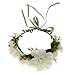 OULII Kranz Stirnband Krone Halo Blumengirlande Braut Blumen Blumengirlande für Hochzeit Party Festivals (Beige)