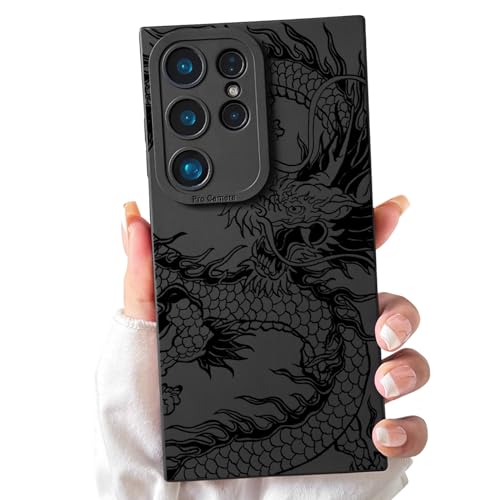 Lovmooful Compatible for Samsung Galaxy S25 Ultra 5G Case Cute Cool Dragon with Black Design for Girls Women Soft TPU Shockproof Protective Girly for Samsung Galaxy S25 Ultra 5G-Big Dragon