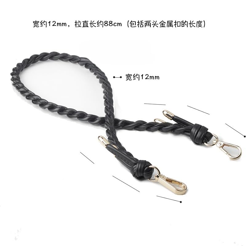 1-10 Asas de Bolso Desmontables Trenzadas Azules de 50 cm, reemplazo de Correa de manija de Bolso de Cuero Duradero con Cierres de Metal para Bolso de Bricolaje