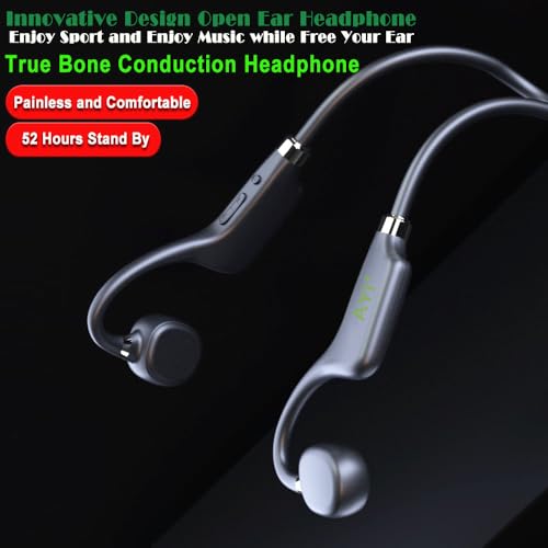 Image of AYI True Bone Conduction Headphones Open Ear Headset Able to be a MP3 Player with Micro Disk Stereo Bluetooth Earphone for Driving Bicycling Running Skiing-X9 Black