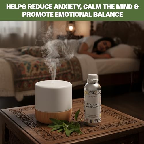 Image of VedaOils Patchouli Essential Oil 100ml | Pure & Natural Patchouli Oil for Anxiety Relief, Skin & Hair Care, Aromatherapy, Diffusers & Home Fragrance