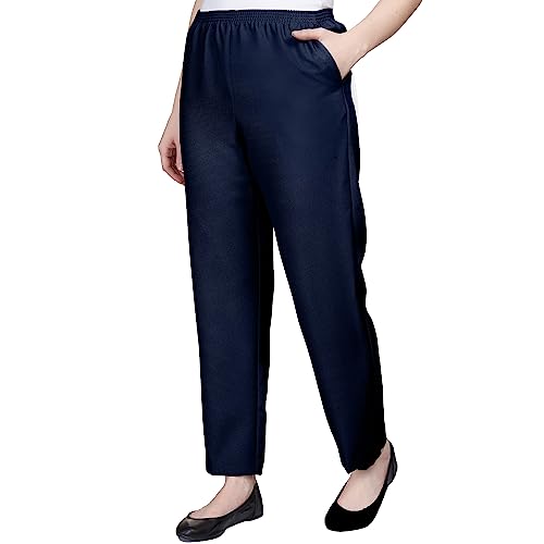 Alfred Dunner Women's Solid Medium Pant Size 12 Navy3