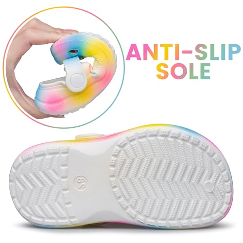 Image of vibdiv Boys Girls Clogs Kids Garden Shoes Unisex Child Cartoon Slides Sandals Beach Slipper Indoor Outdoor(Toddler /Little Kids /Big Kids)