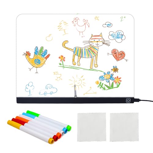 Tableau De Dessin LED Pour,Ardoise Effaçable 34.8x25.4 cm | Planche À Dessin En Acrylique À Sec Effaçable,pour Voyage Maison Garçons Filles Activités Créatives Noël Anniversaire