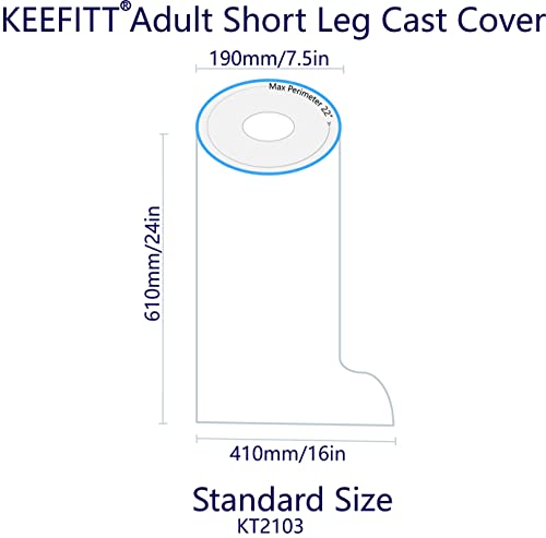 Keefitt Adult Lower Leg Cast Cover For Shower, Waterproof Shower Bandage And Cast Protector For Shower And Bath Watertight Protection To Broken Leg Foot Knee Ankle Wound And Burns #TOP4