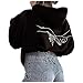 Produktbild MEITING Damen Sportjacke Kapuzenjacke Old Collge Hoodie Frühlingsjacke Hip Hop Boyfriends Stil Oberteile Sweatjacke Basic Pullover Jacke Kapuzenpullover Streifen Stitching Freizeitjacke Übergangsjacke