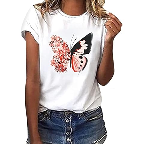 Camiseta de Verano con Estampado de Mariposa Cover