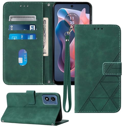 Étui en cuir synthétique vert Moto G Play 2024, protection chic et raffinée