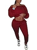 Bodycon Joggers Clubwear Tracksuit Sportswear - Shiny Rhinestone Pullover Sweatshirt Jogging Sweatpants Set Outfit Wine Red XL