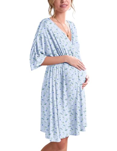 Ekouaer 3 in 1 Maternity Nursing Nightgown