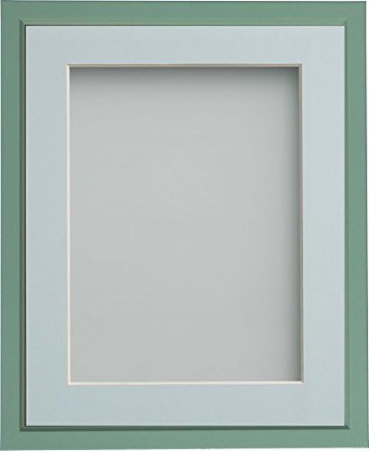 Frame Company Drayton Range 7x5-inch Green Picture Photo Frame with Light Blue Mount For Image Size 6x4-inch