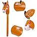 2PCS Inflatable Stick Pony, Inflatable Pony Head on Stick Horse Costume for Halloween/Western Cowboy/Horse Baby Shower Birthday Party Decorations Supplies Favors Props, 37 Inches (Brown)