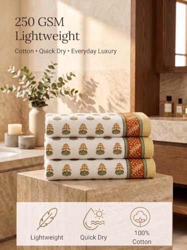 Image of Mafatlal Madhuban 250 GSM Premium Cotton Waffle Bath Towels Pack of 3 | 147 x 76 cm | Touch | Quick Dry | Bathroom Towel | Aqua Blue