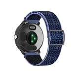 Bracelet en nylon 20 mm 22 mm adapté à la montre for Garmin Vivoactive 3 4 Band for Venu 2 SQ/Forerunner 645 Bracelet élastique adapté à for Fenix ​​6 5 Pro(White-01,20mm)
