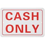 TIKODIDA Metall Cash Only Schild 30X20cm Barzahlung keine Schecks keine Kreditkarten für Einzelhandel Büro mit Vorbohrungen