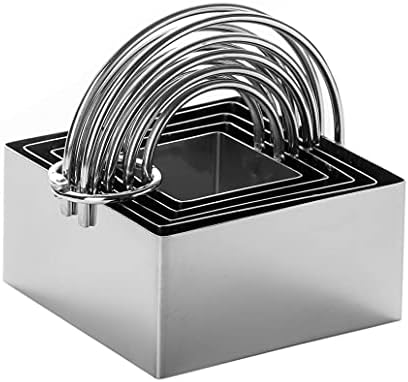 Square Biscuit Cutter with Handle (5 Pieces/ Set) - Nest for Easy Storage Stainless Steel Square Cookie Cutter