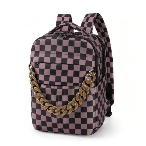 hibear Plaid Backpack for Women Cute Bow Backpack Trendy Rucksack Gingham Travel Bookpack for Campus Commute - image 1
