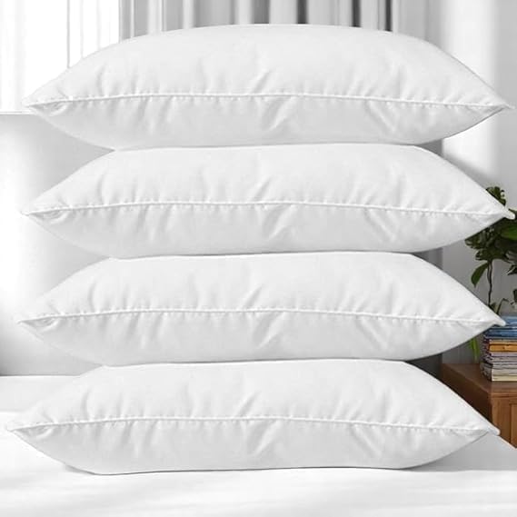 Parlina Bed Pillow for Sleeping (Pack of 4) | Soft Microfiber White Pillows | Fluffy Comfortable Neck & Head Support Bedding Pillows (4, White, 40 * 60 Standard)-image-14