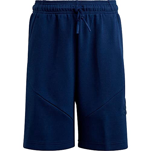 Short adidas enfant en molleton doux avec cordon de serrage bleu foncé