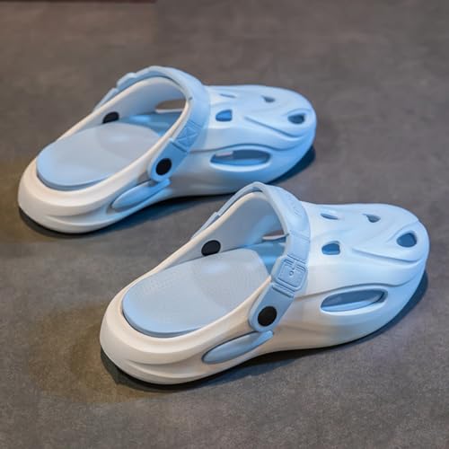 Men's Gradient Beach Sandals - Lightweight Sporty Slip-On with Adjustable Strap Gifts(5598blue,6/6.5)3