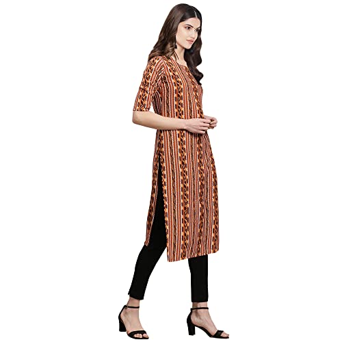 Image of Pinkmint Women's Crepe Digital Print Straight Kurta
