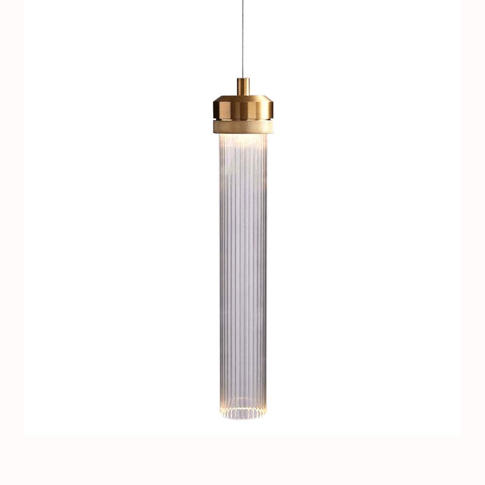 Suspension LED en verre doré 3000K réglable pour salle à manger