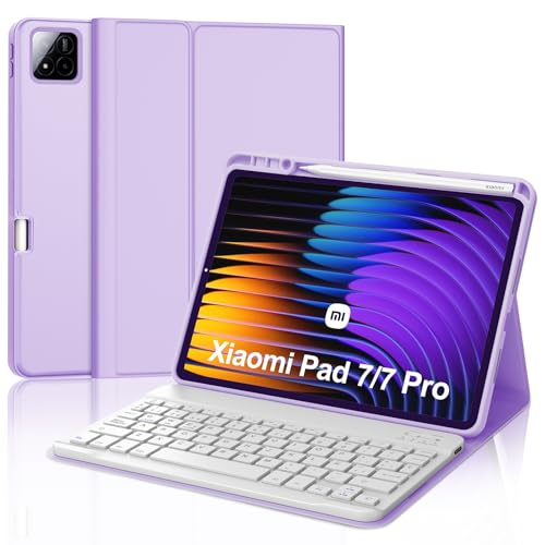 Teclado para Xiaomi Pad 8 y 8 Pro 11.2" con Funda Magnética Ñ Púrpura